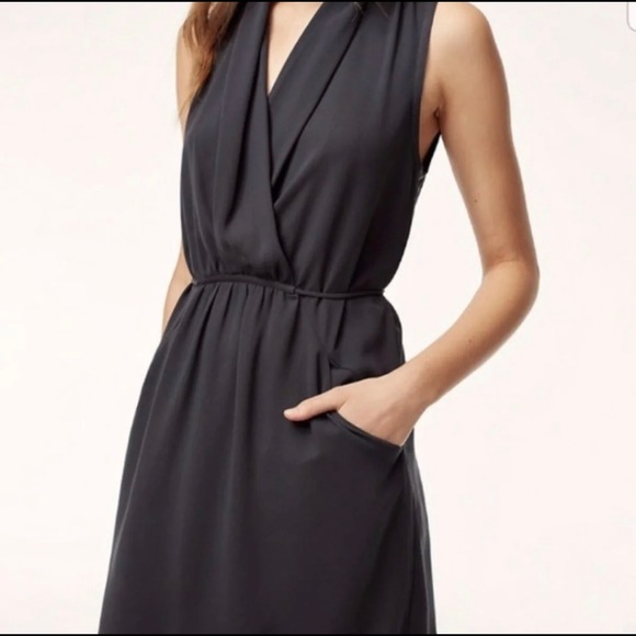 Aritzia Wilfred Sabine Dress in Dark Gray - Picture 1 of 4